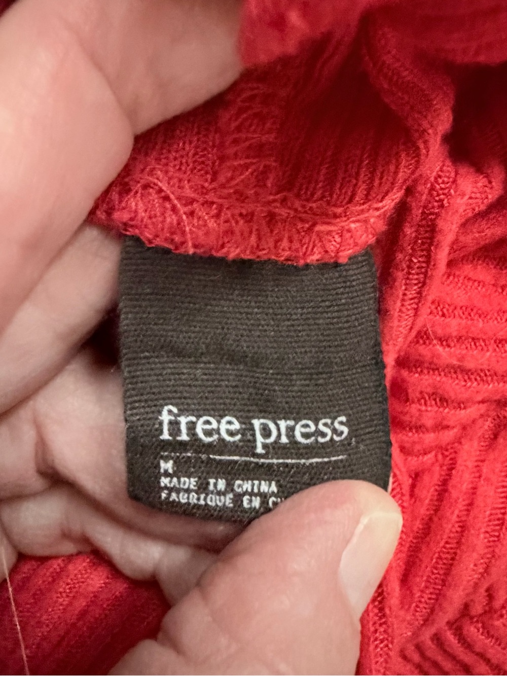 Free Press Nordstrom Pink Ribbed Cropped Pullover Hoodie Slouchy Knit Medium - Picture 6 of 6